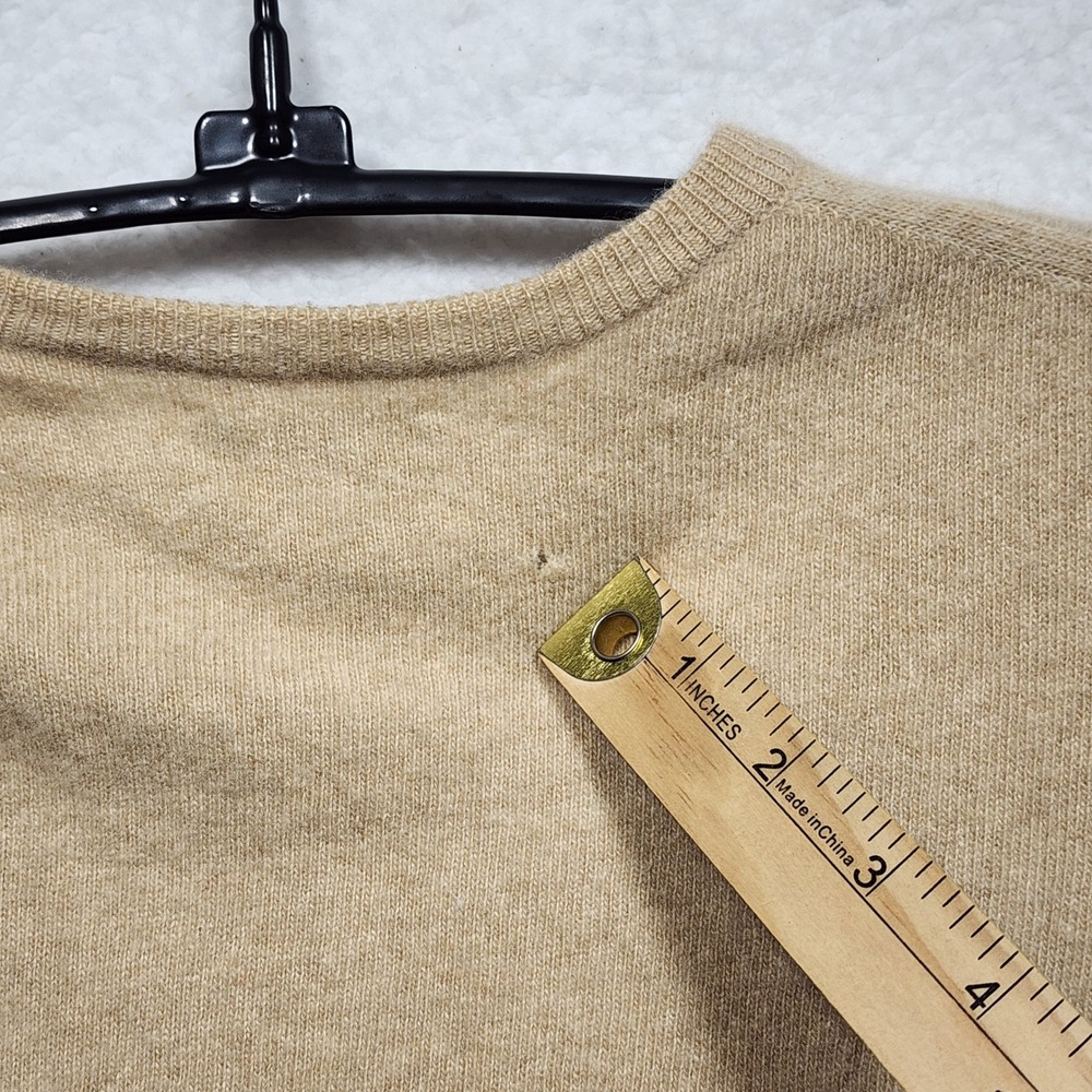 Vintage Pringle of Scotland 100% Cashmere Crewneck Sweater Tan Beige Size 42 - Picture 5 of 7